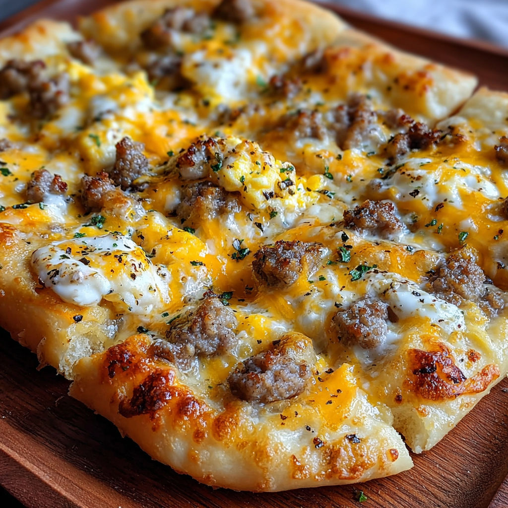A pizza with sausage and cheese on it.
