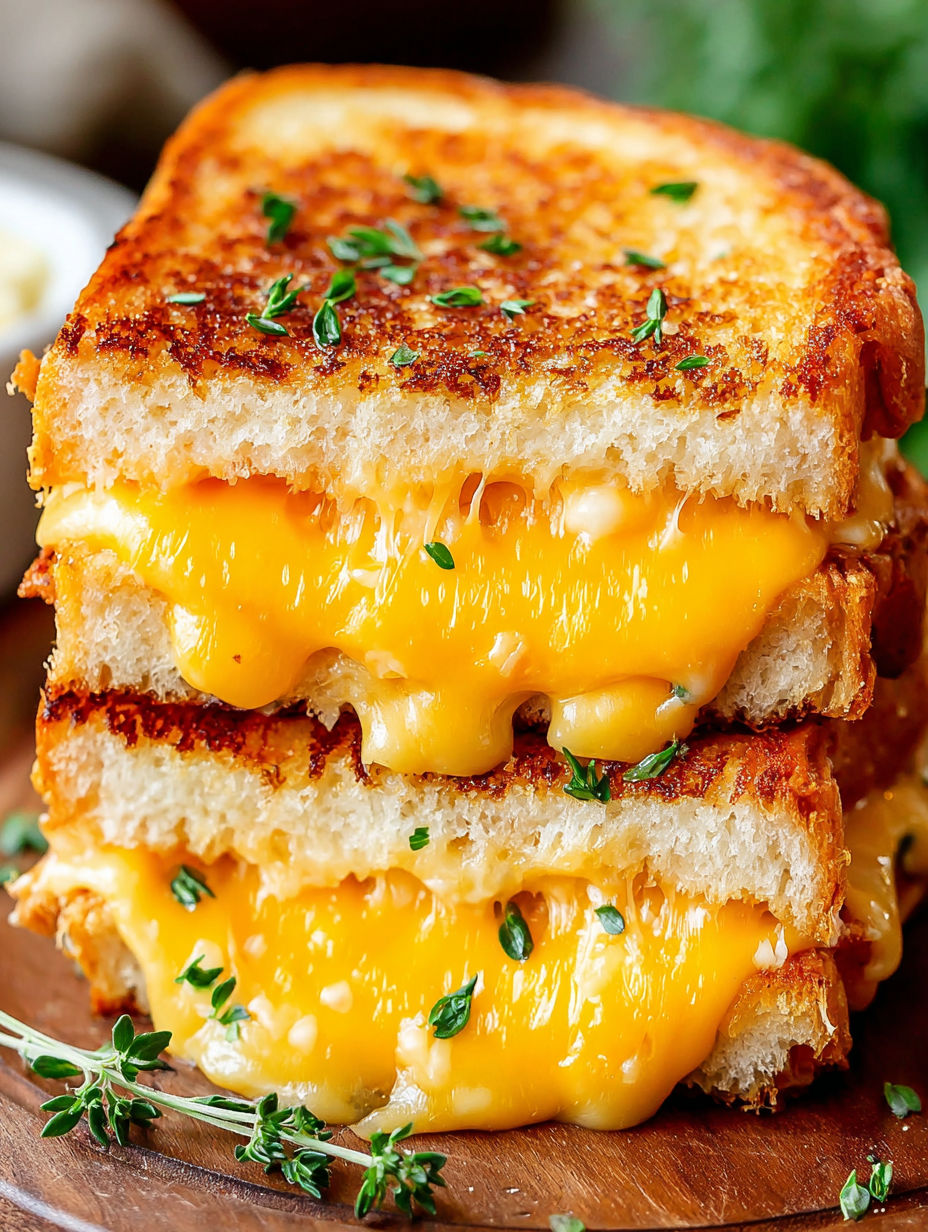 A delicious grilled cheese sandwich.