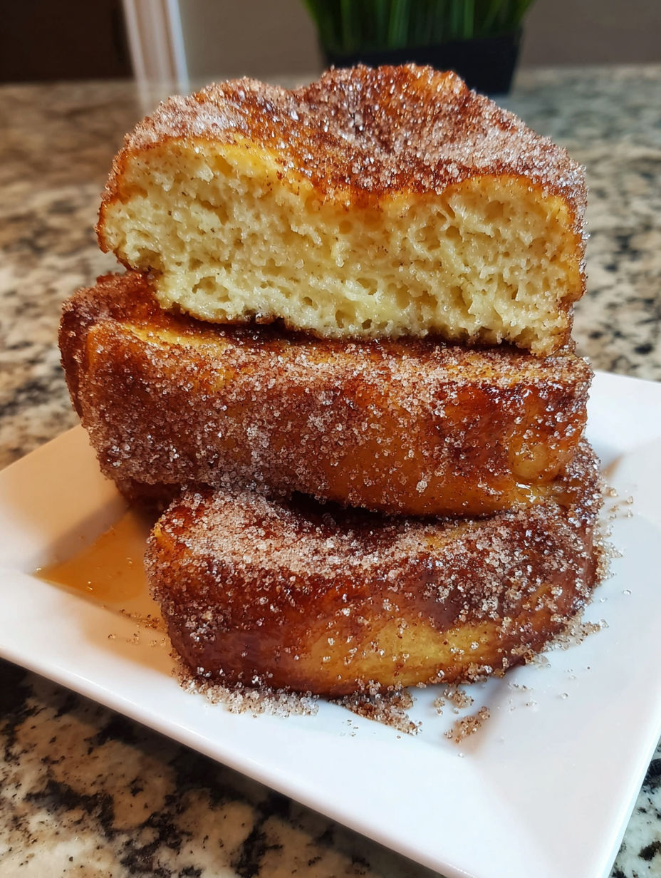 A stack of cinnamon sugar French toast.