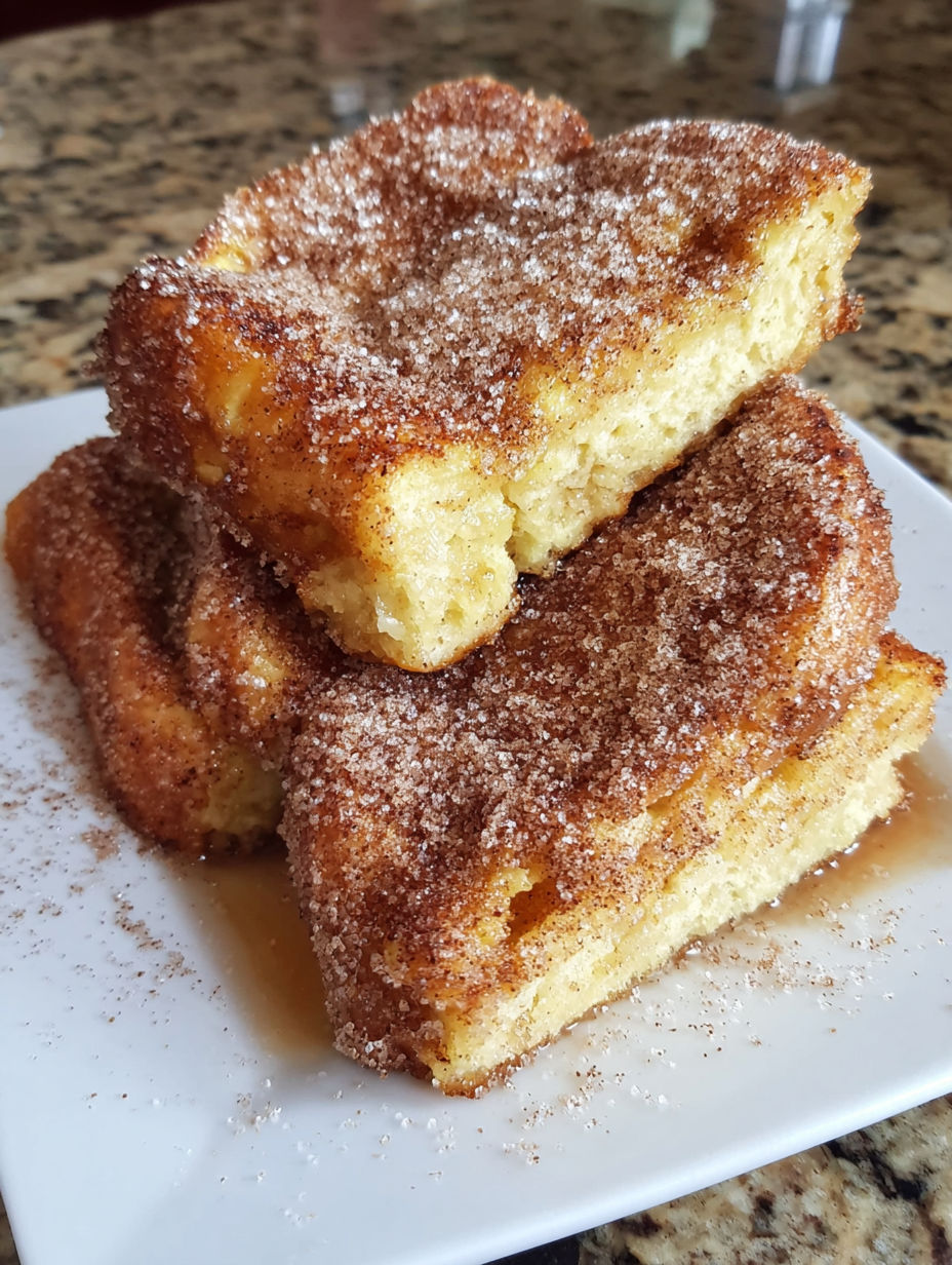 A stack of cinnamon sugar French toast.