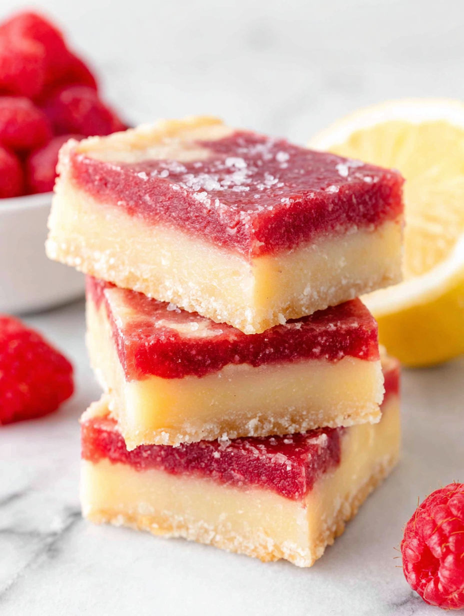Three pieces of lemon raspberry bars.
