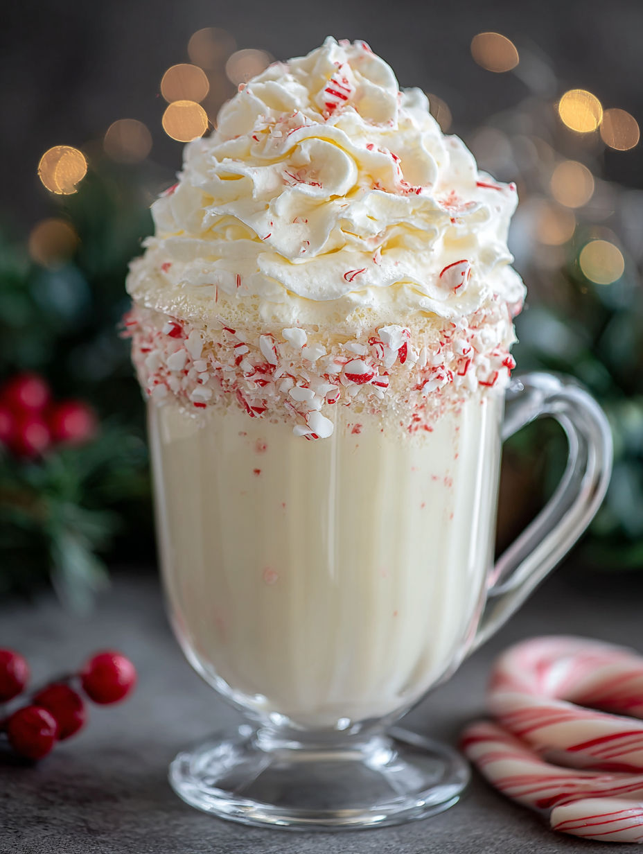 A festive peppermint christmas float.