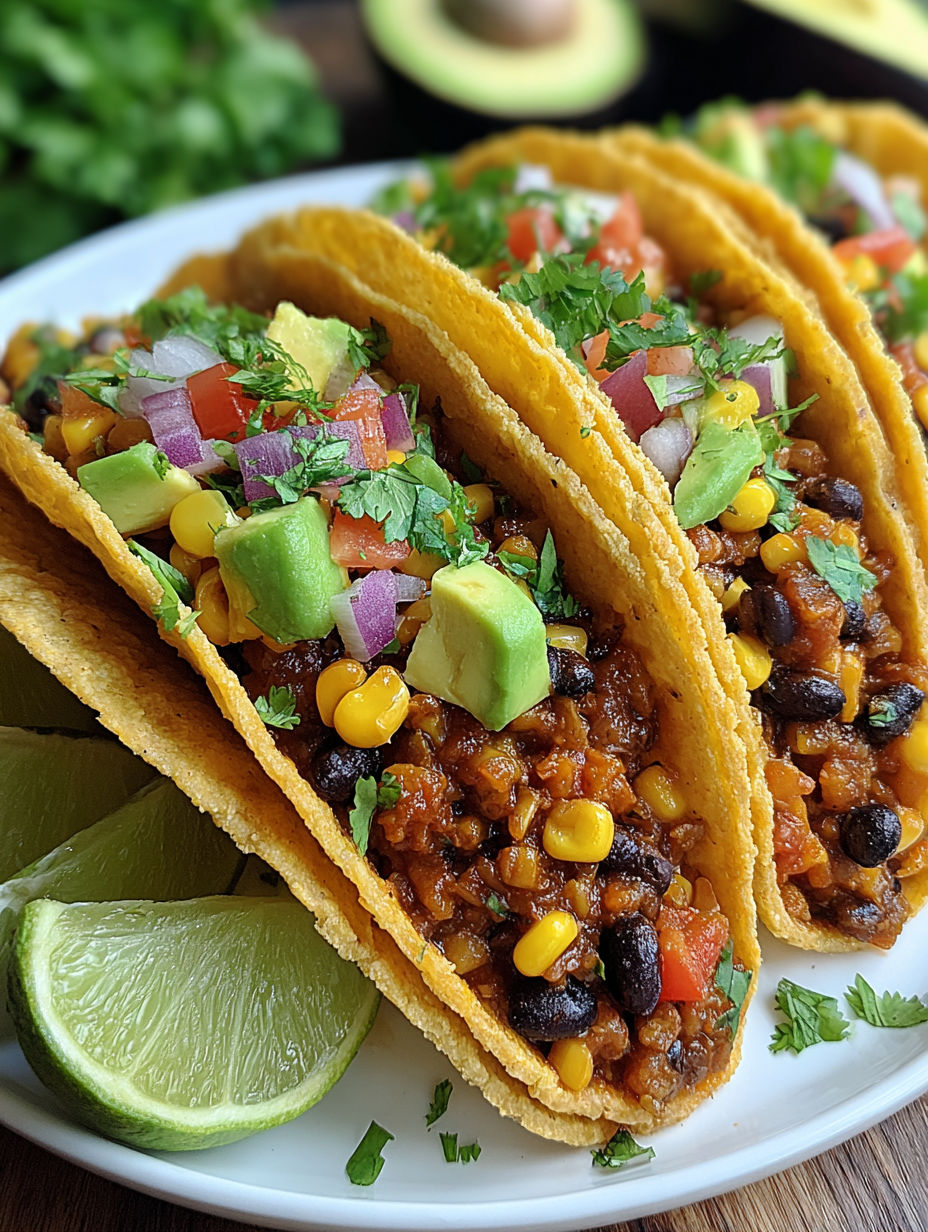 A plate of food with two tacos and a bowl of chili.