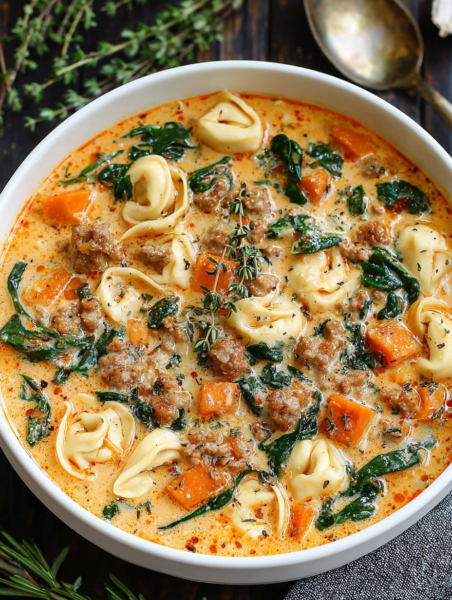 A bowl of soup with pasta, meat, and vegetables.