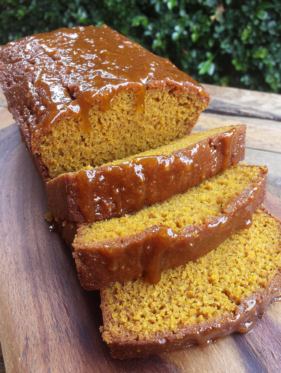 A slice of bread with a glaze on it.