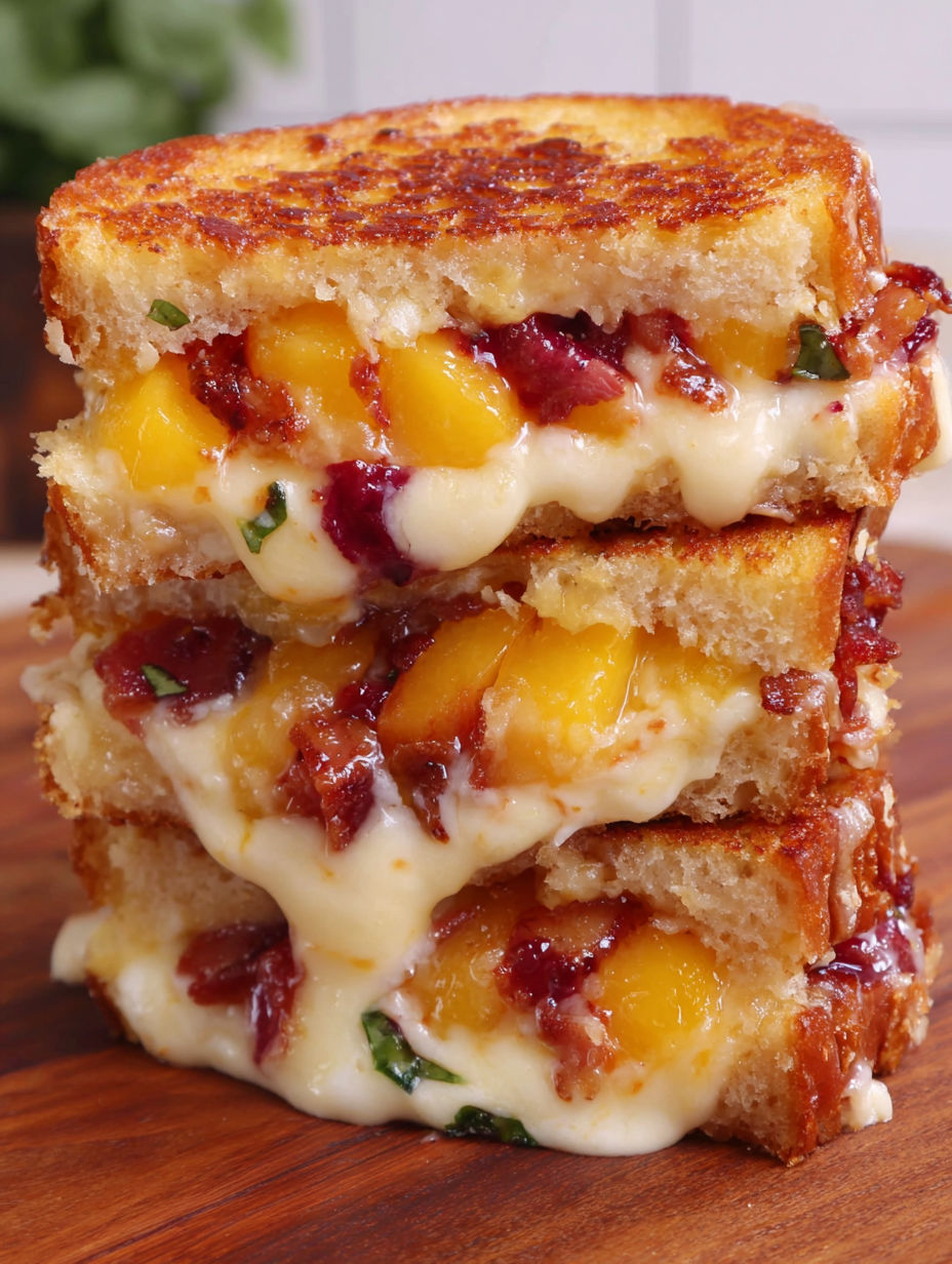 A stack of grilled cheese sandwiches.