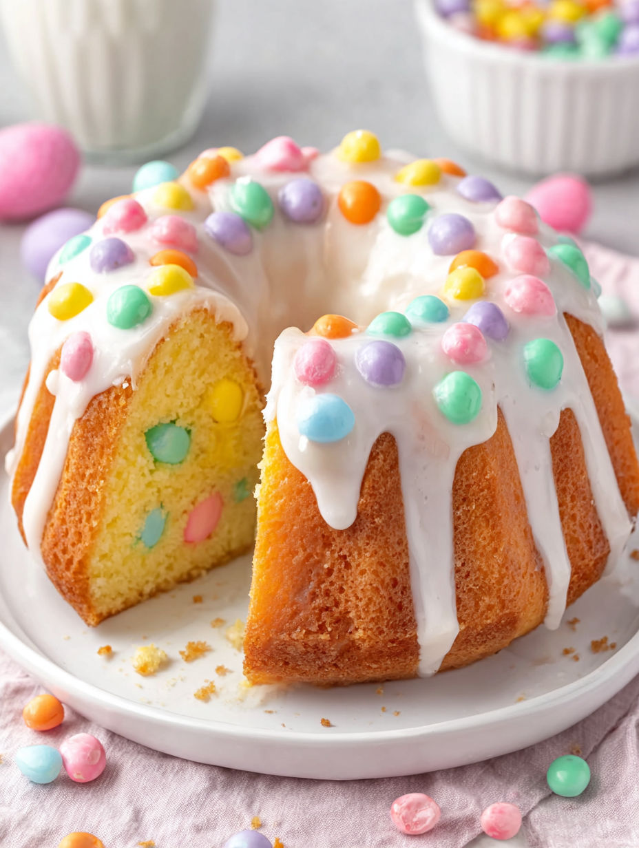 A cake with a hidden surprise inside.