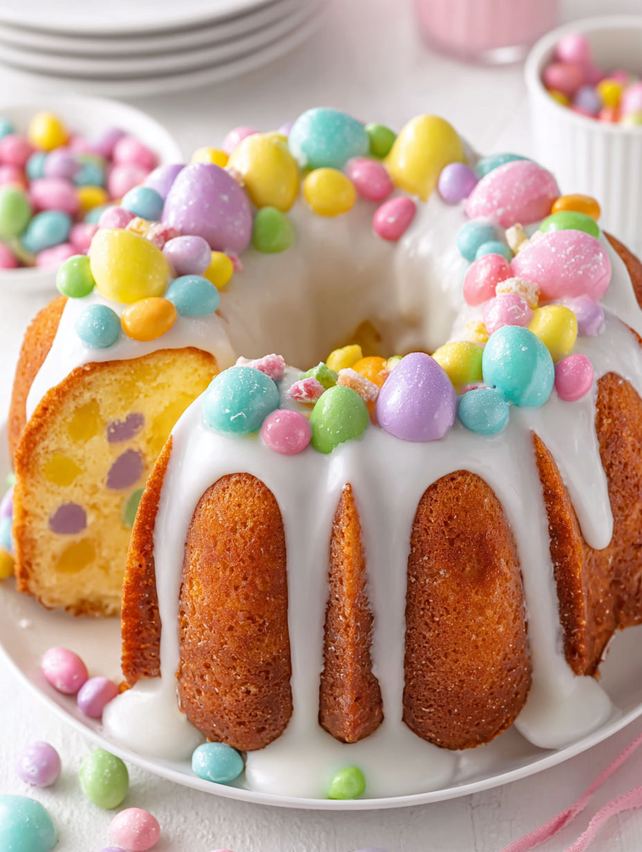 A cake with a hidden surprise inside.