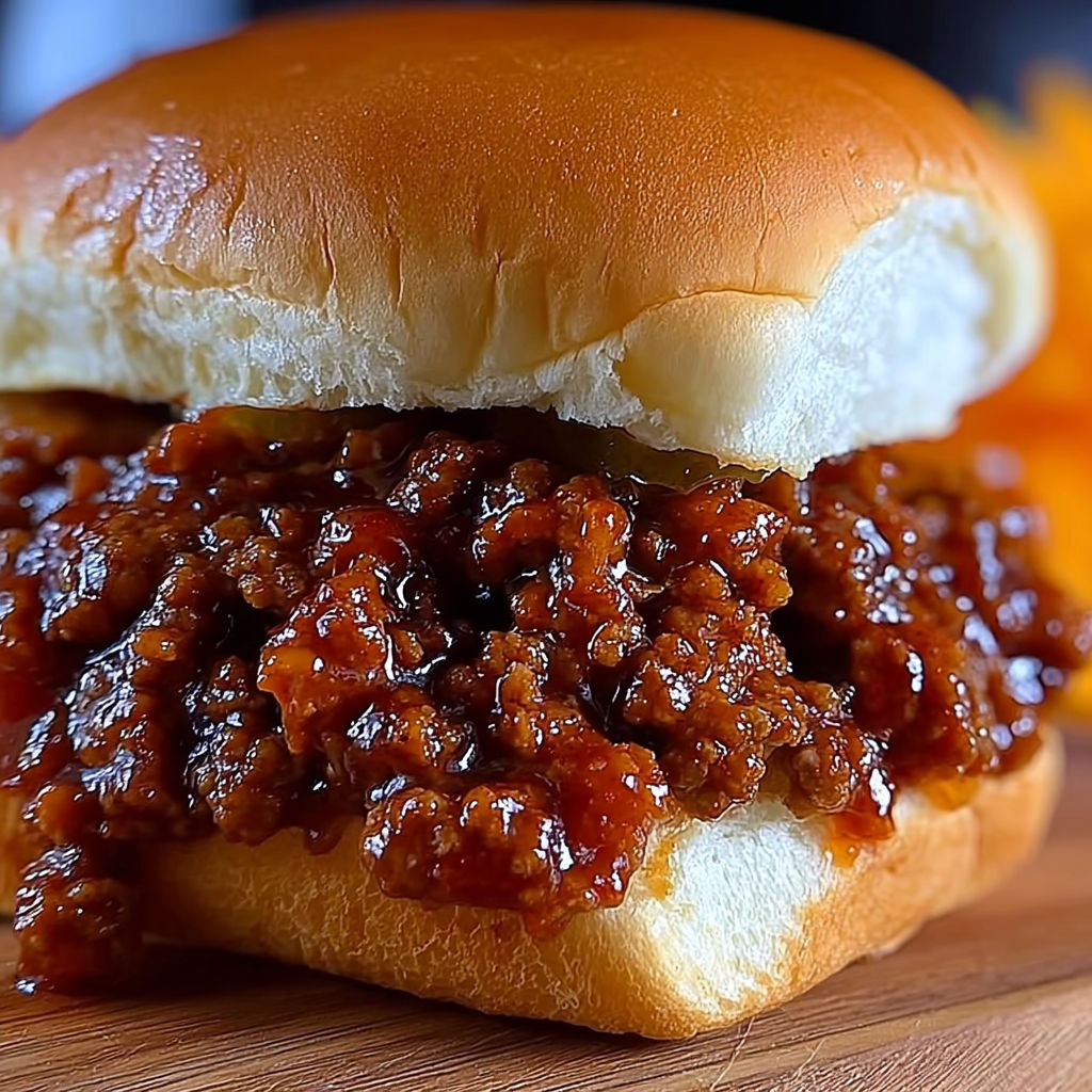 A BBQ sloppy joe sandwich on a bun.