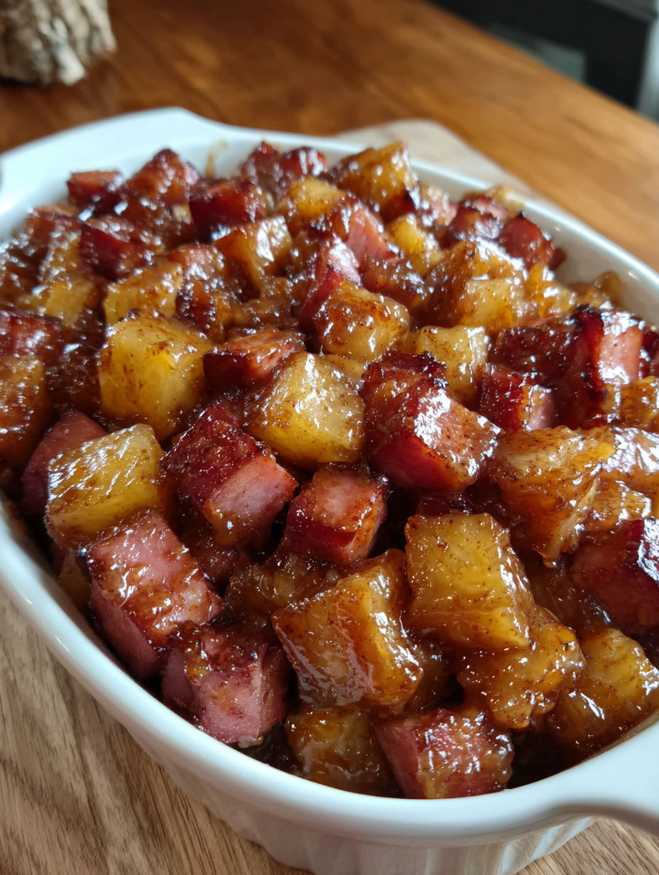 A bowl of food with a sauce on top.