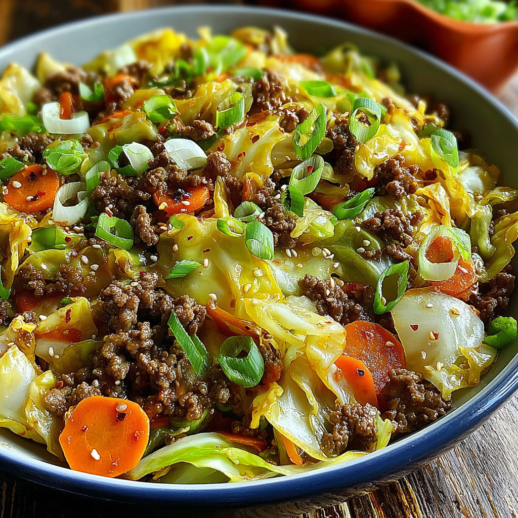 A plate of Chinese beef and cabbage stir fry.