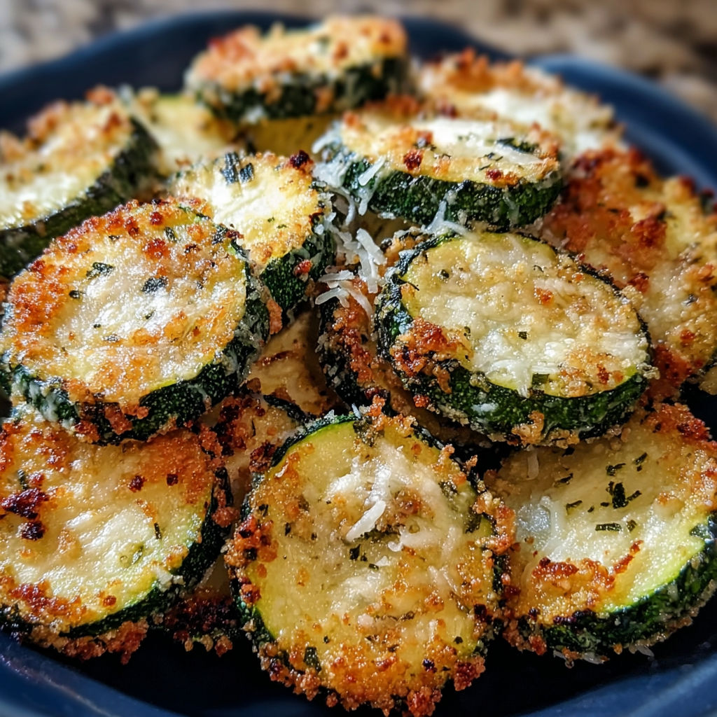 A bowl of air fried zucchini with parmesan cheese.