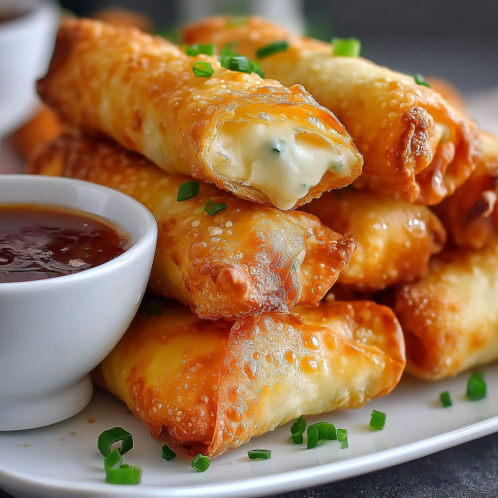 A plate of cream cheese rangoon rolls.