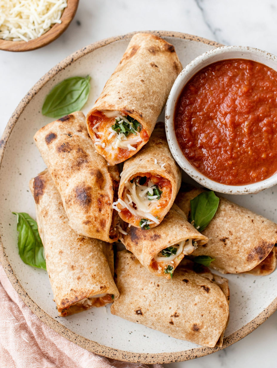 A plate of food with a bowl of sauce.