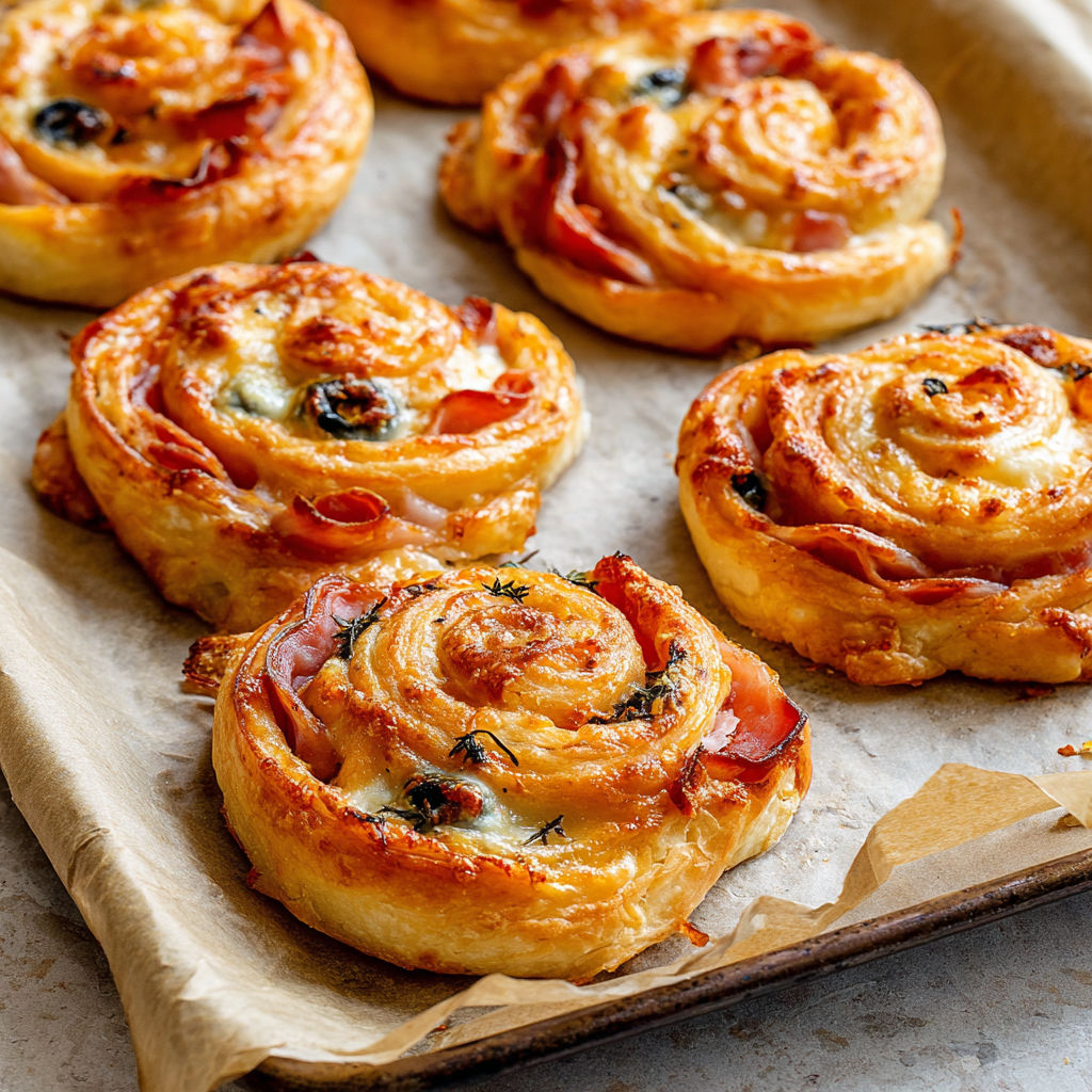 A tray of ham and cheese pinwheels.