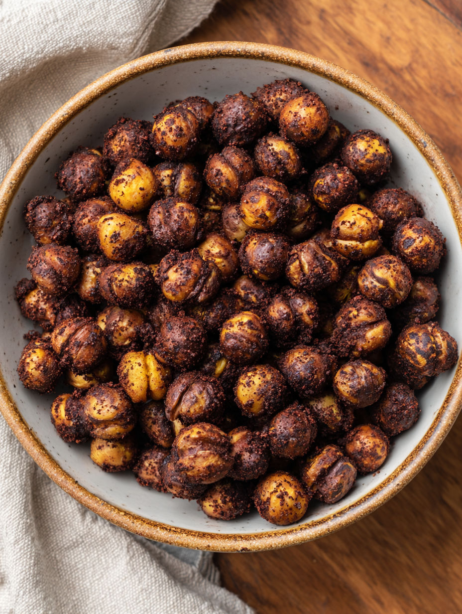 A bowl of healthy vegan cocoa puffs.