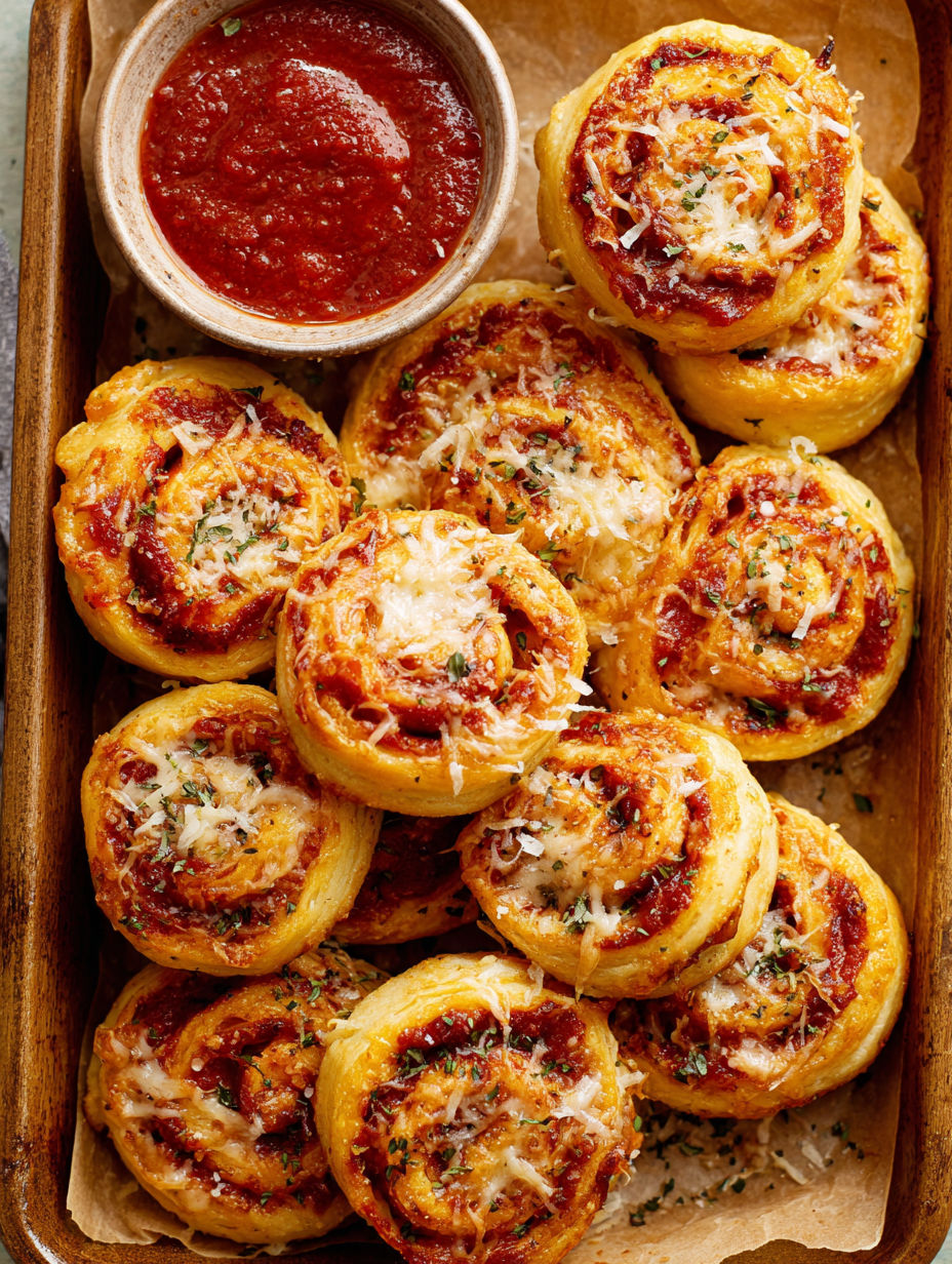 A tray of food with a sauce on the side.