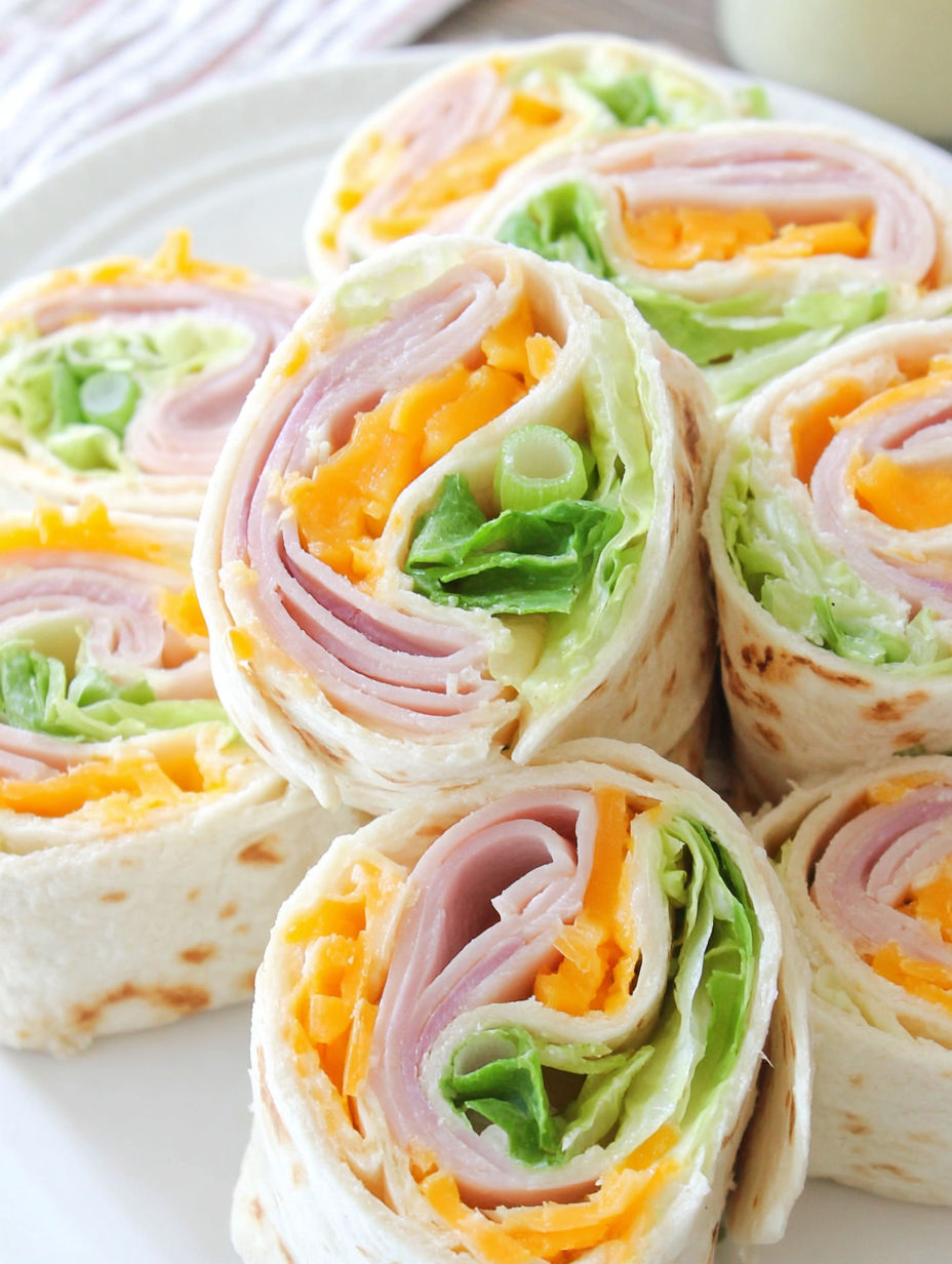 Turkey Roll Ups on a plate.