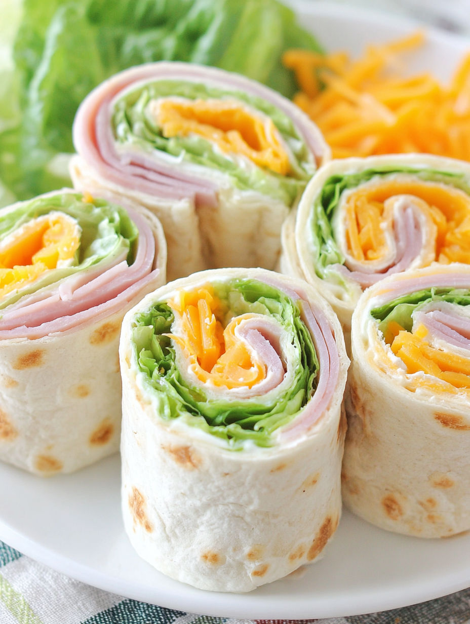 Turkey Roll Ups on a plate.