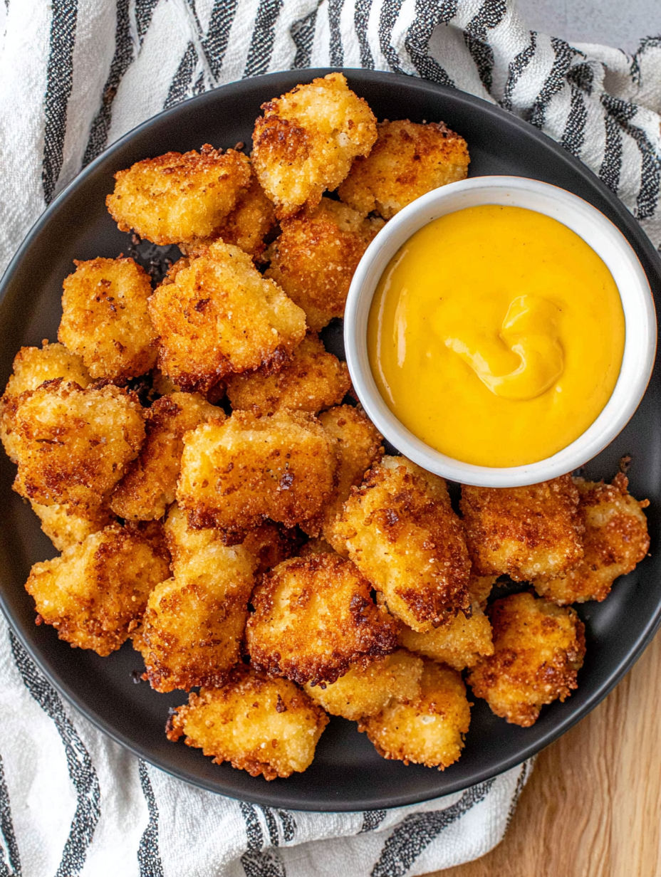 A plate of fried chicken with a bowl of dipping sauce.