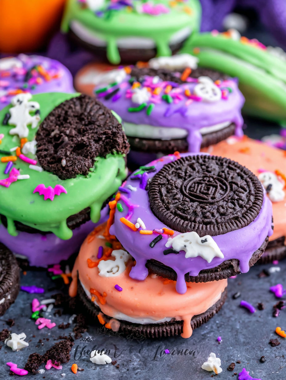 Halloween chocolate covered Oreos.