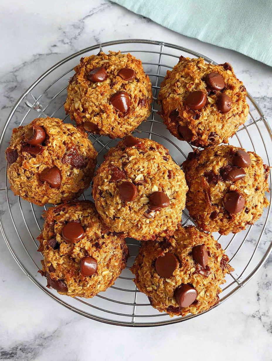 A tray of gluten-free oatmeal chocolate chip cookies.