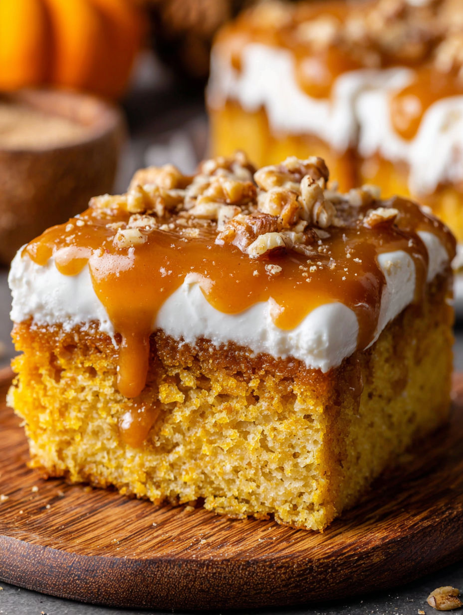 A slice of carrot cake with white frosting and nuts.