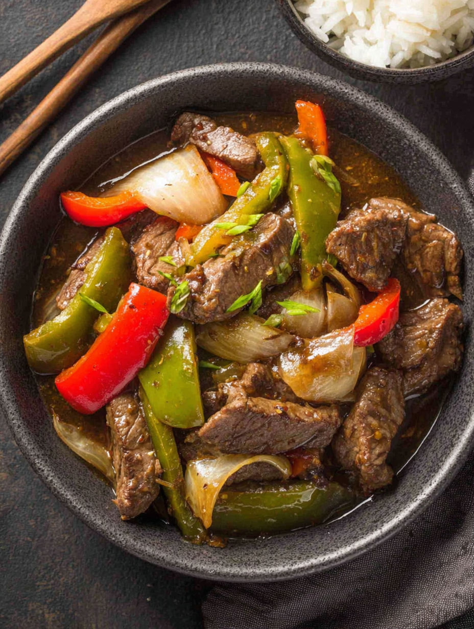 A bowl of meat and vegetables.