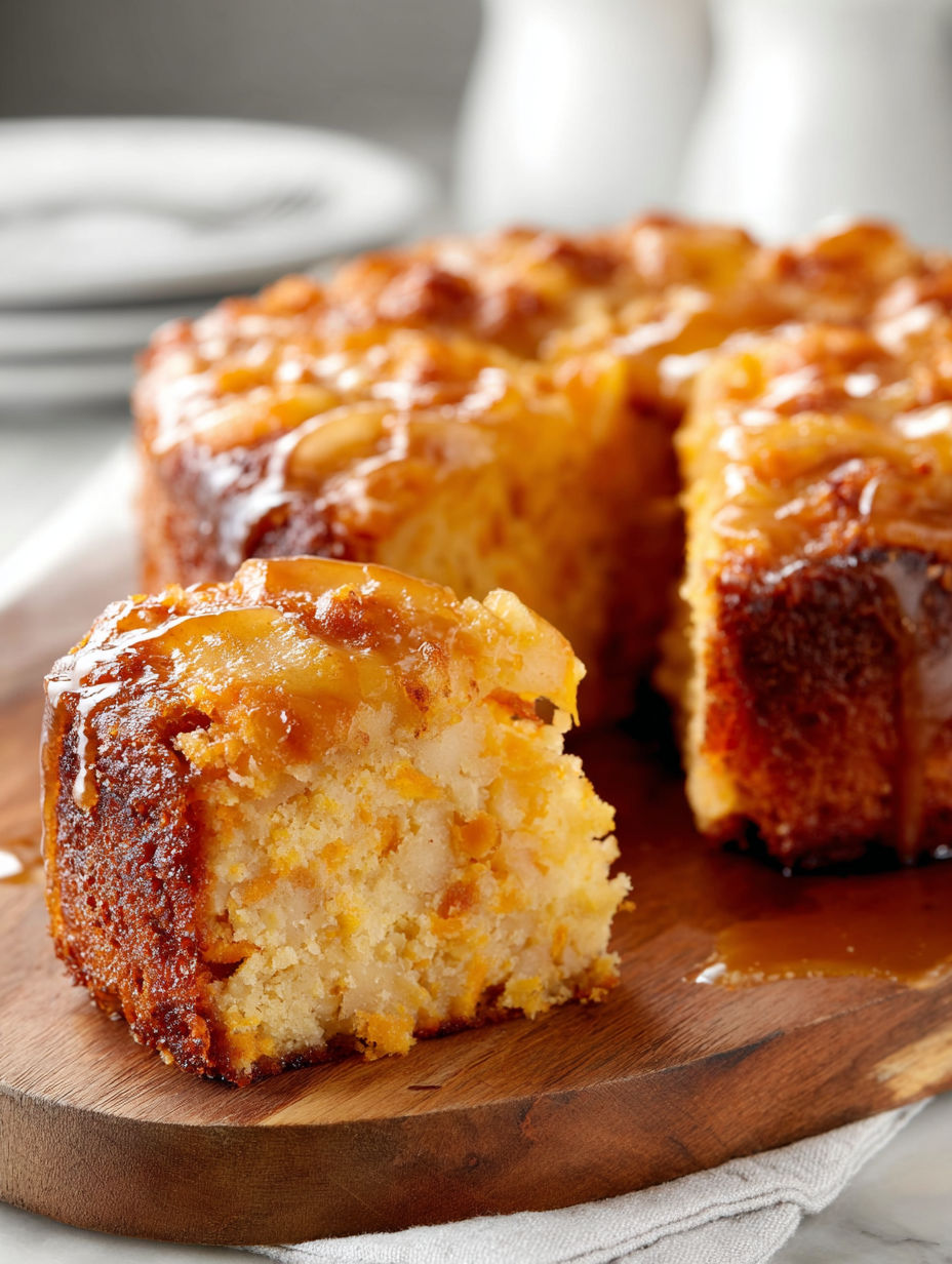 A slice of sweet potato apple cake.