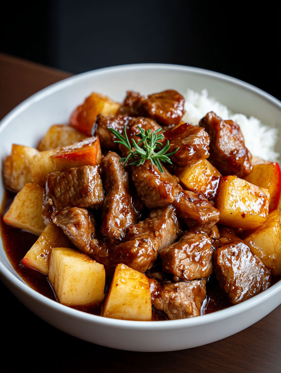 A bowl of meat and vegetables.