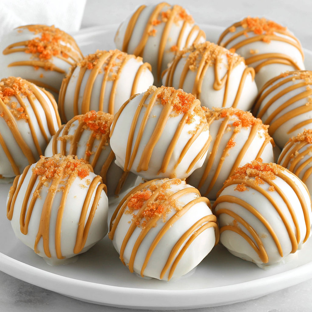 A plate of pumpkin cheesecake balls.
