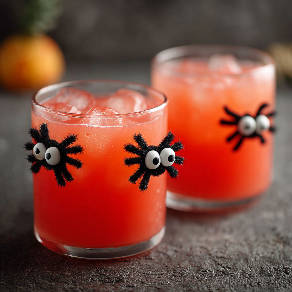 Two glasses of Spooky Spider Punch.