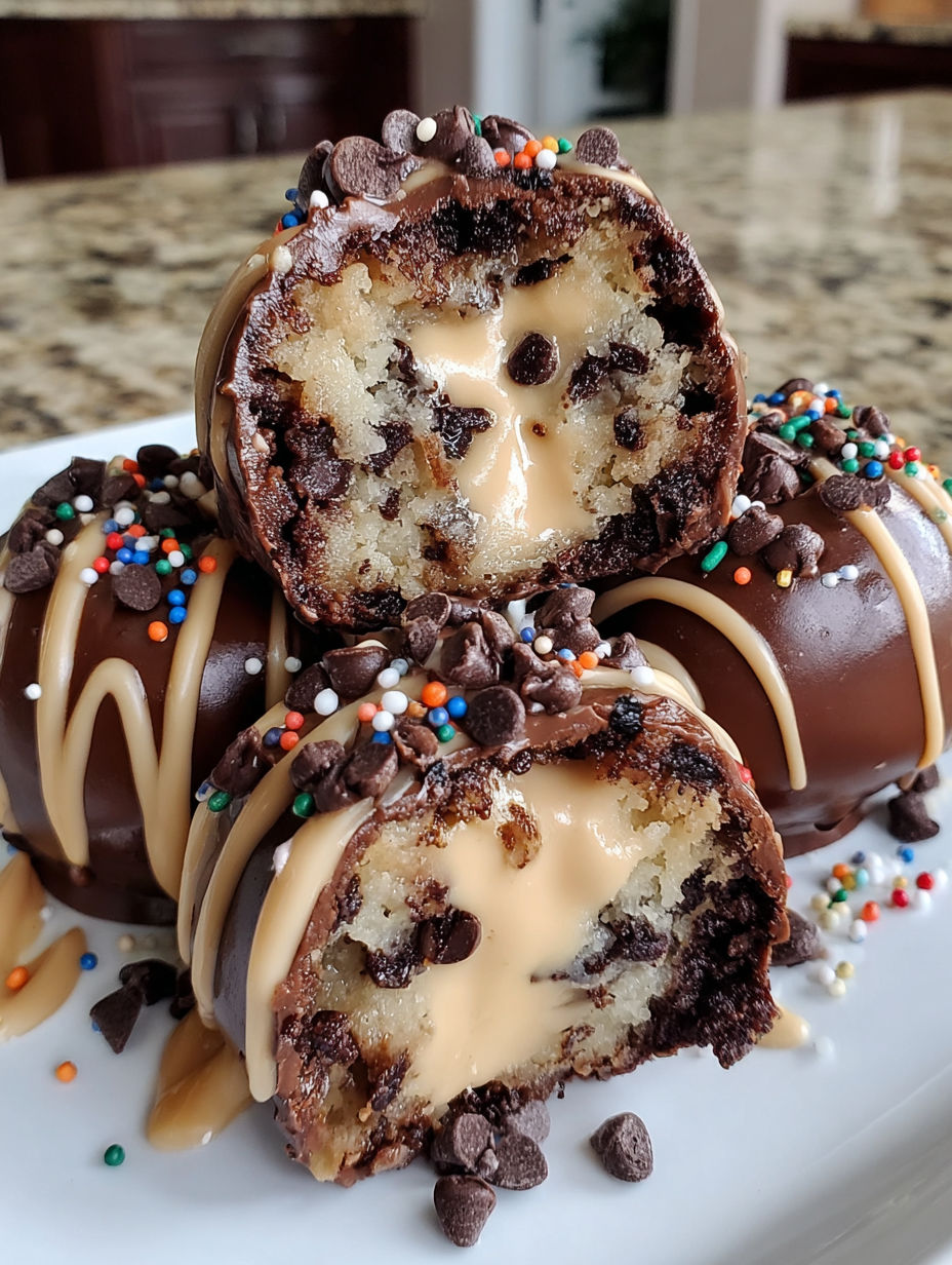 Chocolate chip cookie dough brownie bombs.