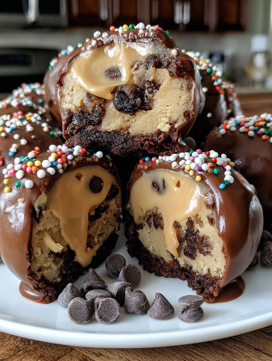 Chocolate chip cookie dough brownie bombs.