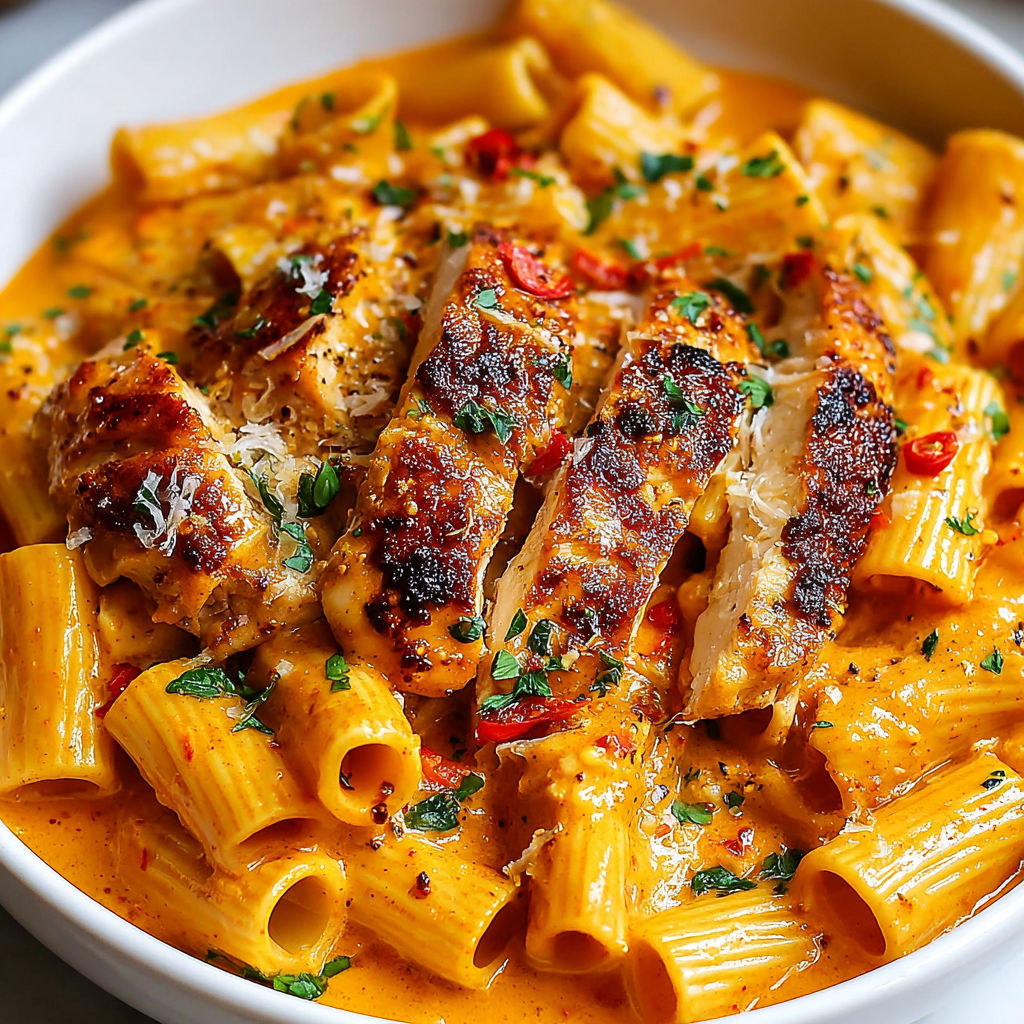 A bowl of spicy creamy cajun chicken.