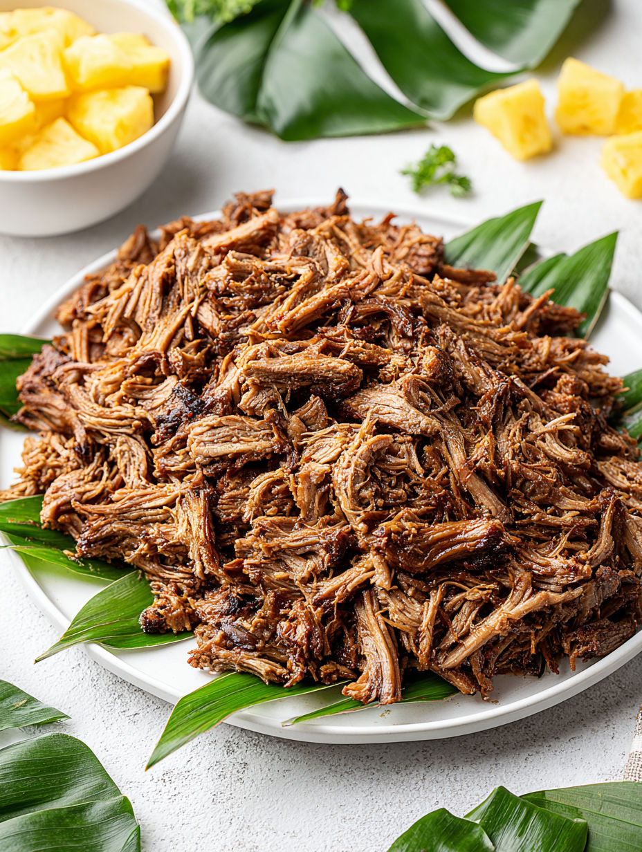 A plate of slow cooker Kalua pork.