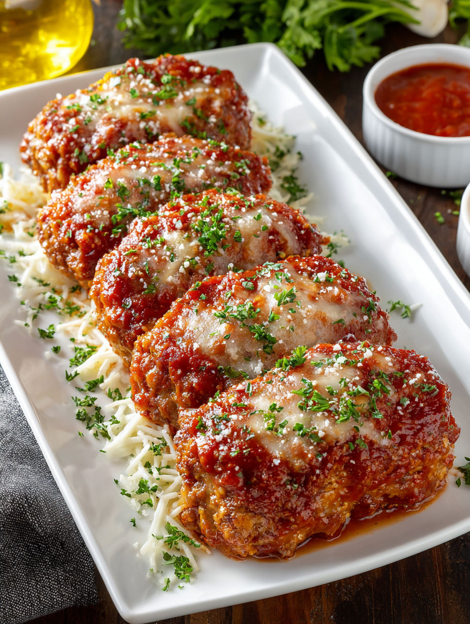Mini meatloaves on a white plate.