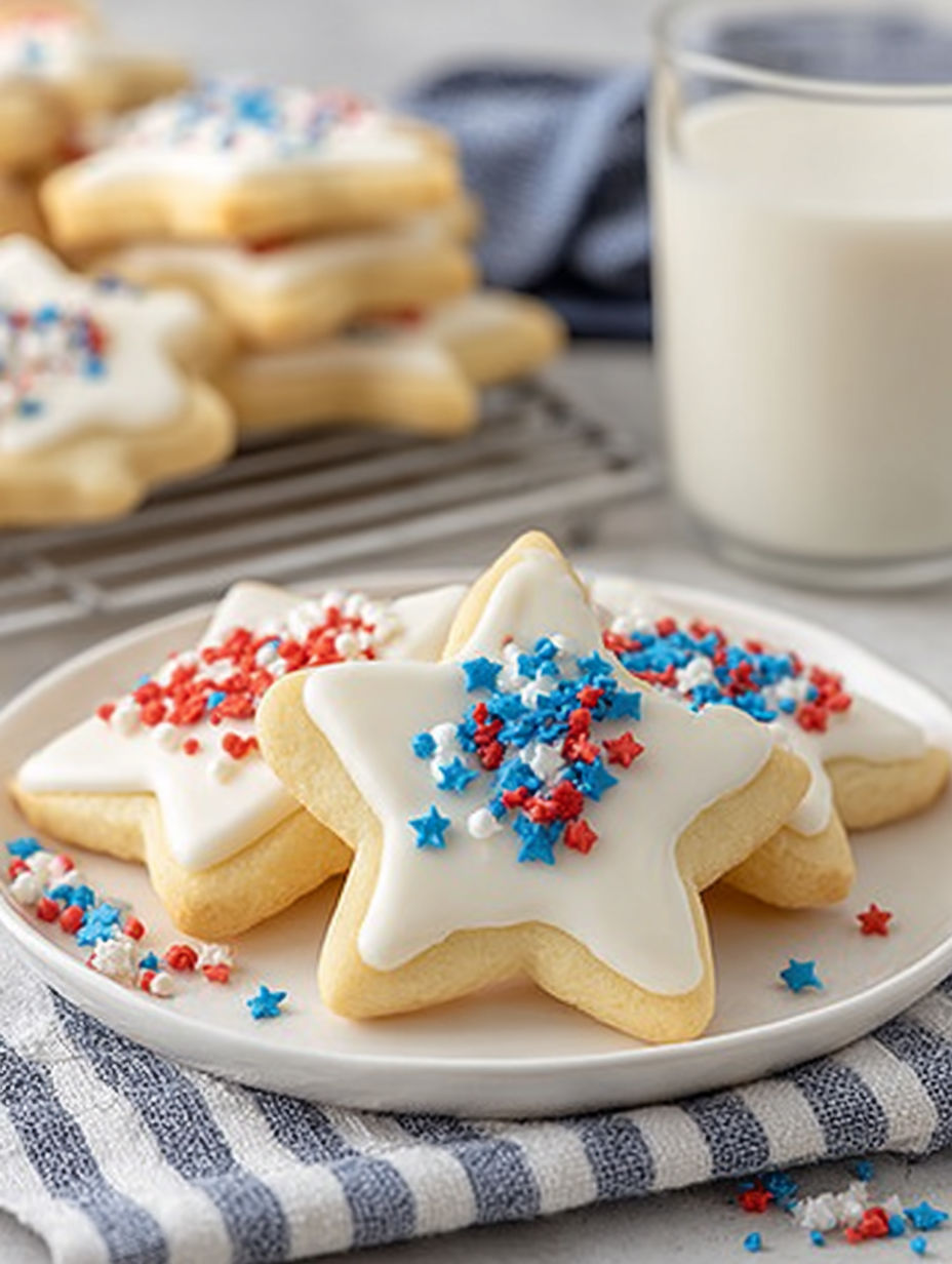 A plate of American Star Sugar Cookies.
