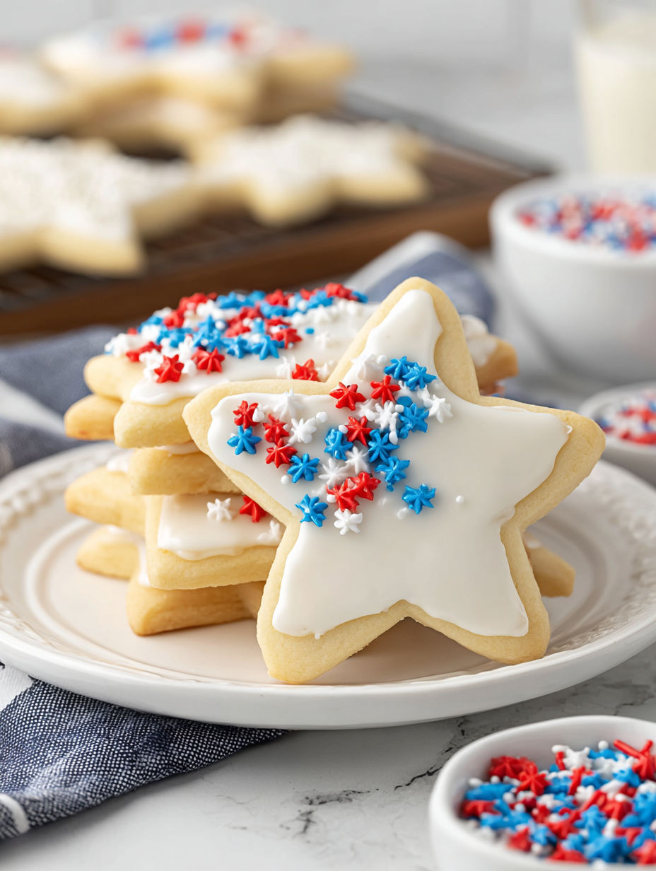 A plate of American Star Sugar Cookies.