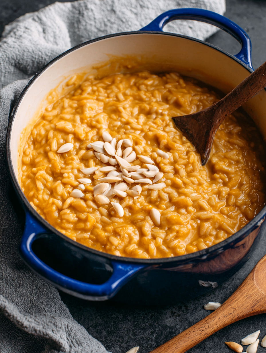 A bowl of creamy pumpkin arroz con leche.