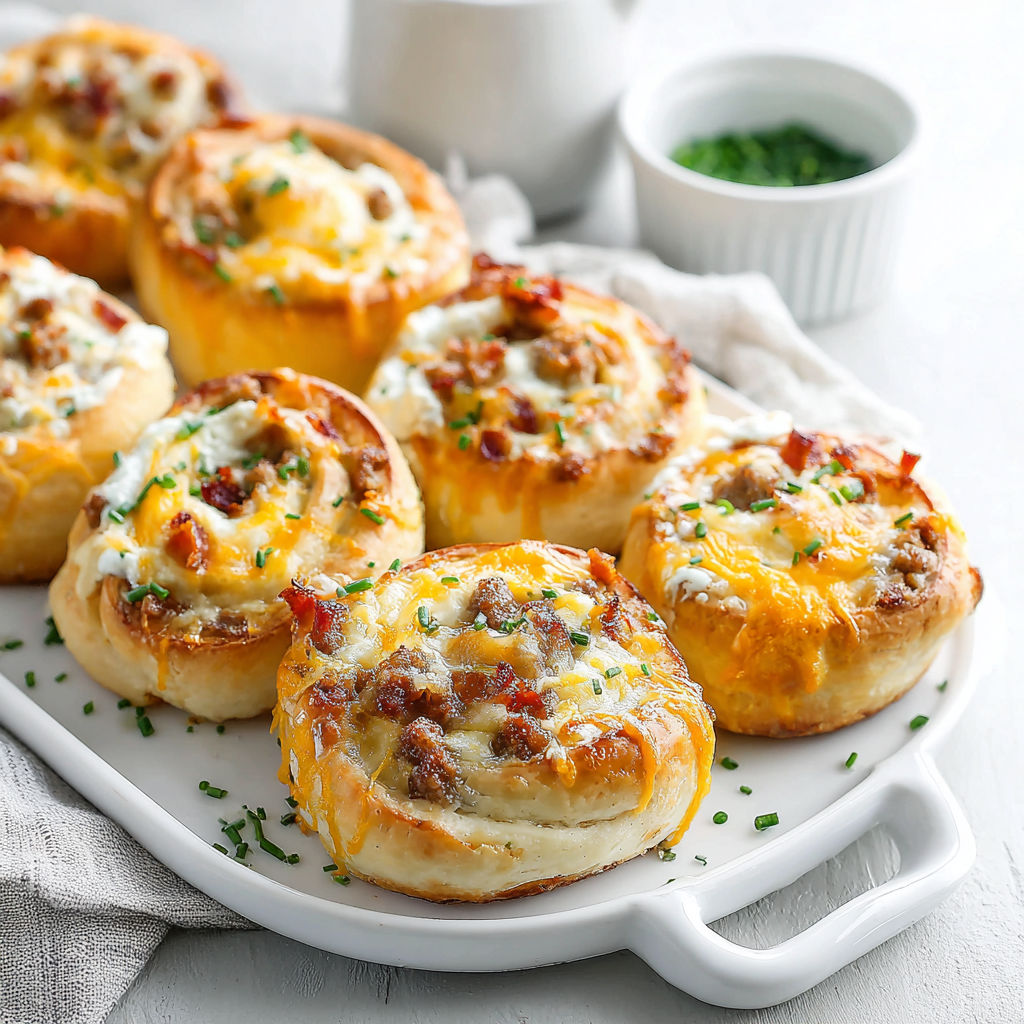 A plate of French Onion Breakfast Rolls.
