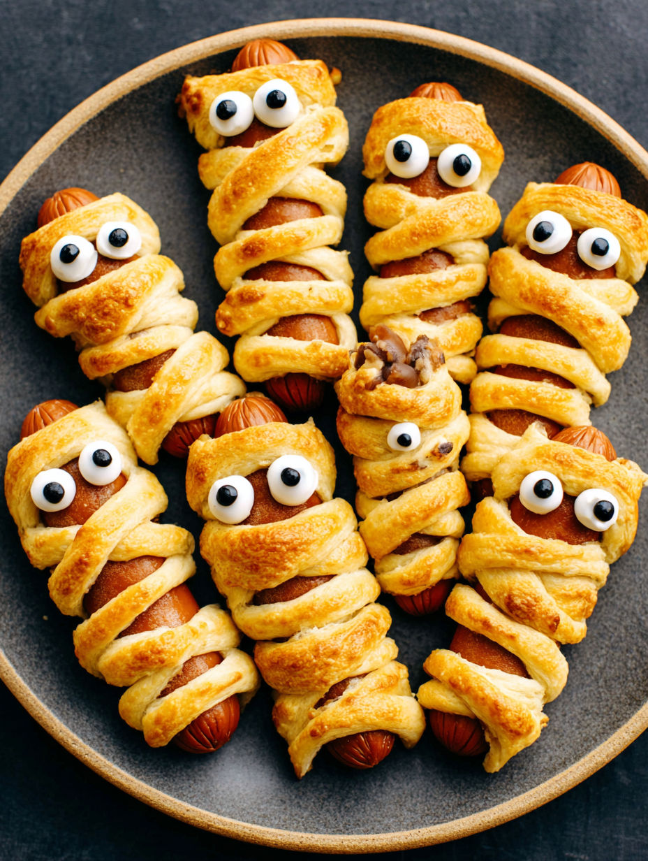 Mummy Hot Dogs - Easy Halloween Appetizer!