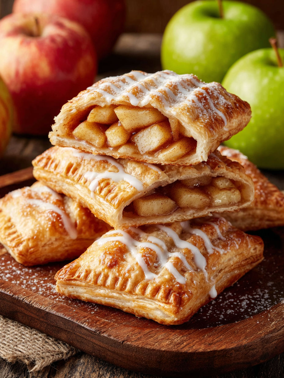 A stack of homemade apple pop tarts.