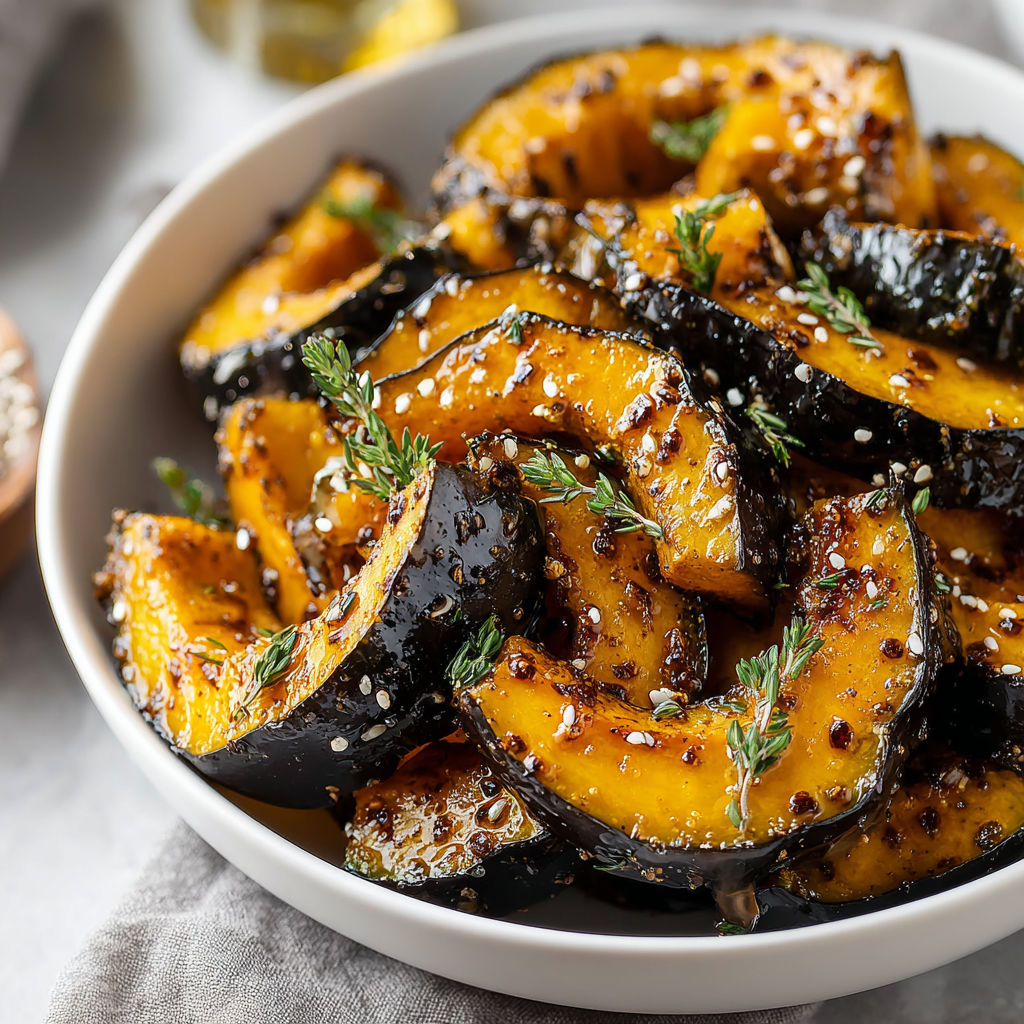 A bowl of roasted squash with spices.