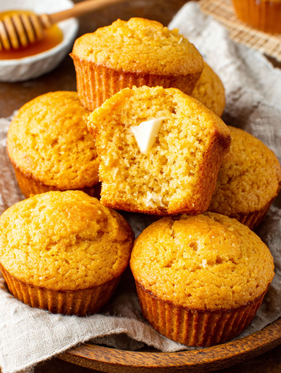 A plate of muffins with a dollop of butter on top.