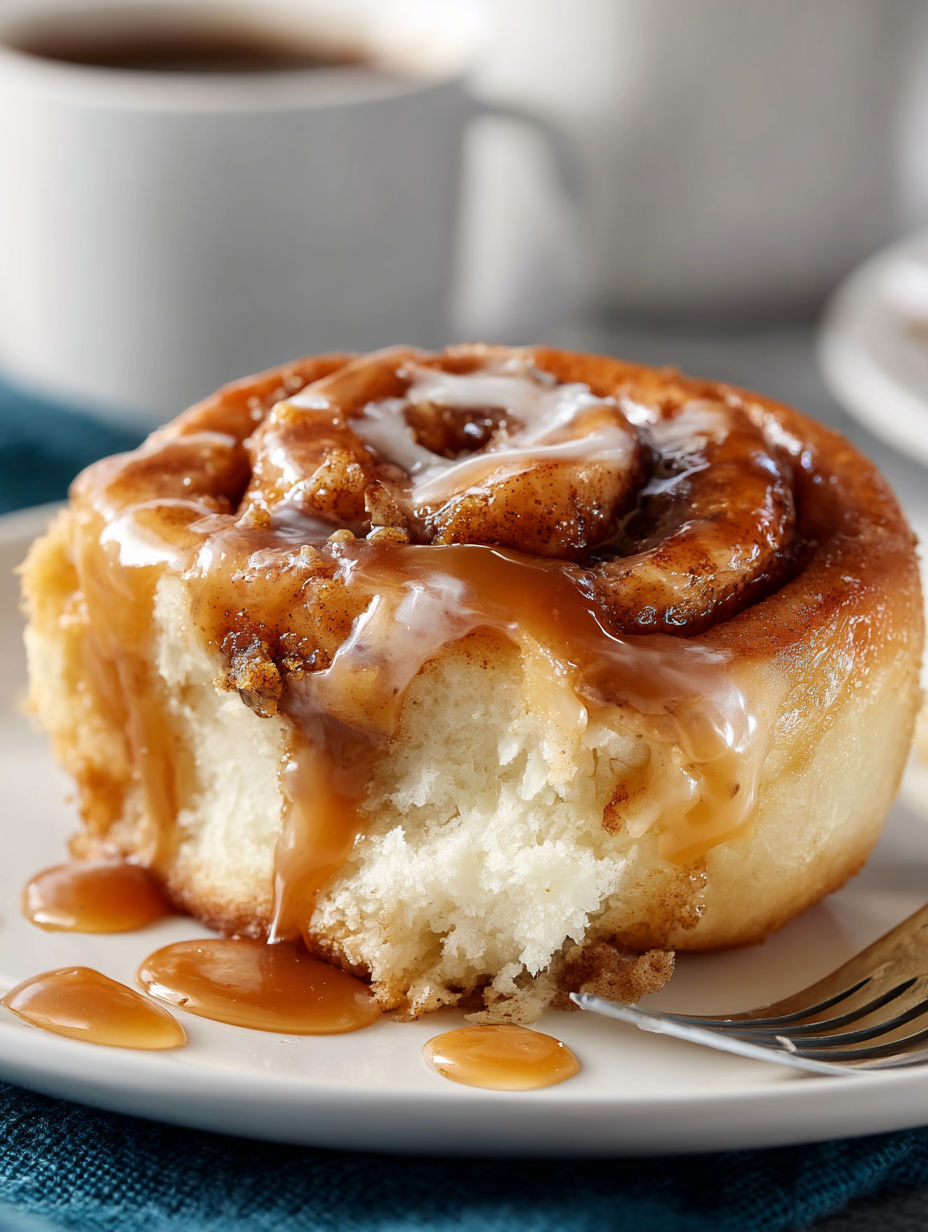 A delicious cinnamon roll with icing.