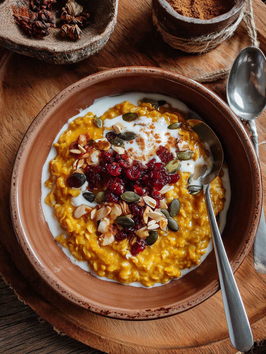 A bowl of food with a spoon in it.