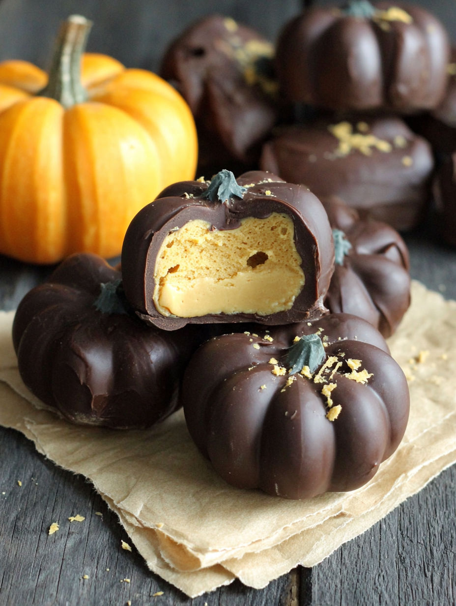 Chocolate peanut butter pumpkins.