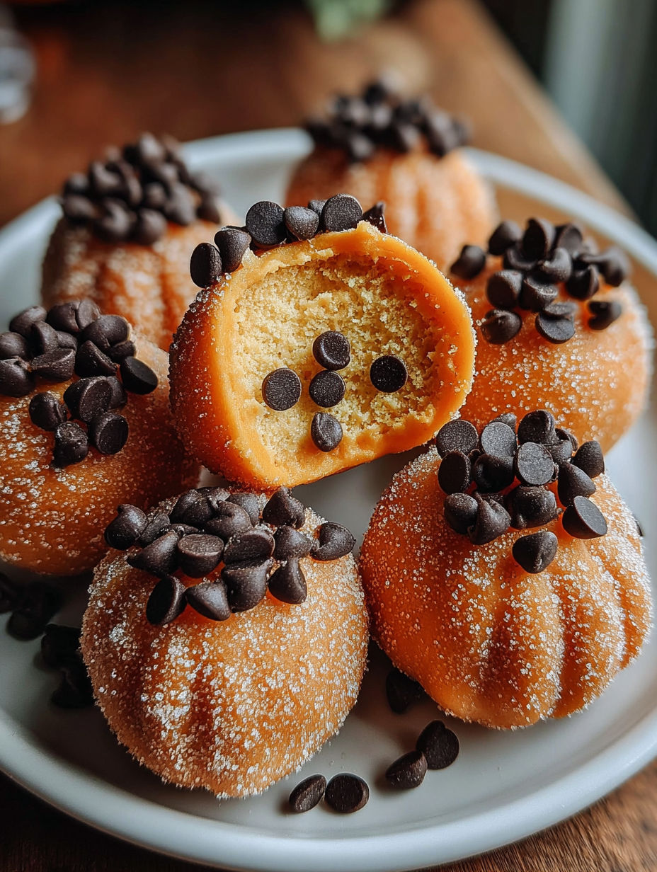 Pumpkin bites on a plate.