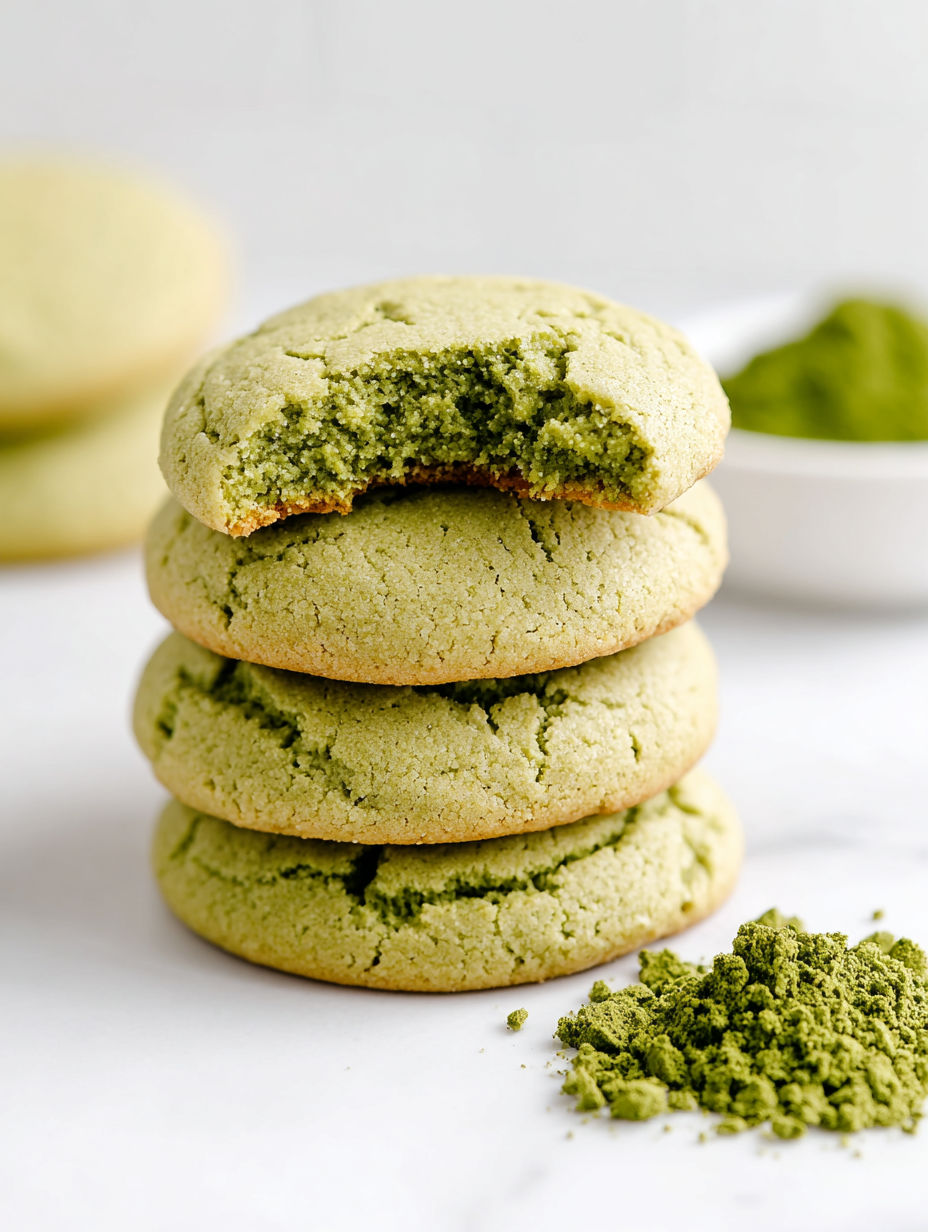 A stack of green cookies.
